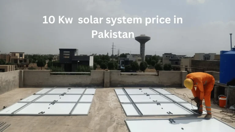 the banner shows the installation of 10 Kw solar system in Lahore with lablel of 10 Kw solar system price in Pakistan