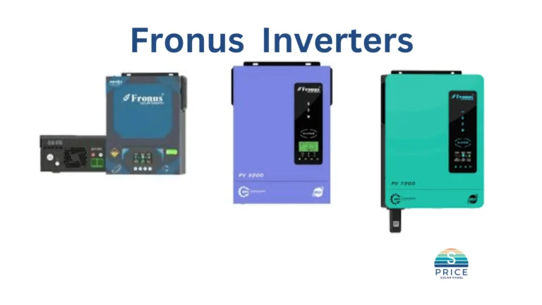 A banner shows the different fronus solar inveters with logo of solar panel price.